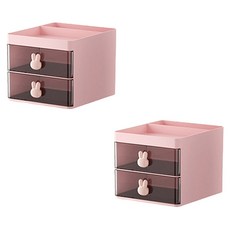 알로데 그리드 데스크 테리어, TYPE13 핑크 토끼, 2개