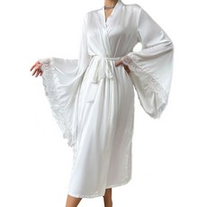 Woni's 絲綢浴袍 M, 白色, 1個
