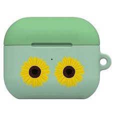 워너프 몬드 에어팟4 하드 케이스, 빅플라워 해바라기, 1개