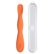 Jam Muk 韓國製造幼兒副食品湯匙+盒子組, 1套, 橘色(湯匙)