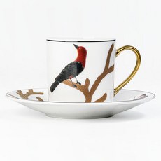 Bernardaud Oiseaux 濃縮咖啡杯 88ml 5.5 x 5.5 x 7 cm + 杯碟 12 x 12 x 1.5 cm 套組, 1套, 混合色