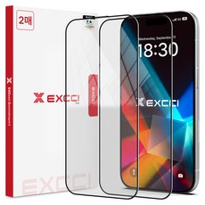 엑씨 투명 지문방지 상하반반 멀티 글라스 휴대폰 액정보호필름 2p 세트, 1세트
