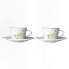 Bernardaud Praiana 濃縮咖啡杯 60ml 4.5 x 4.5 x 6 cm + 杯碟 10 x 10 x 1.5 cm 套組, 2套, 混色