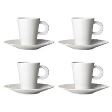 Bernardaud Ecume 珍珠濃縮咖啡杯 60ml 4.5 x 4.5 x 6 cm + 杯碟 10 x 10 x 1.5 cm 套組, 4套, 混色