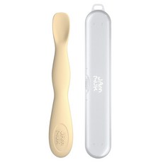 Jam Muk 韓國製造幼兒副食品湯匙+盒子組, 1套, 米色(湯匙)