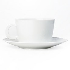 Bernardaud Organza 茶杯 170ml 11 x 11 x 6 cm + 杯碟 13 x 13 x 1.5 cm 套組, 1套, 白色