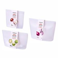 LocknLock 樂扣樂扣 矽膠保鮮袋3件組 自然色, 1套, 700ml + 1L + 2L