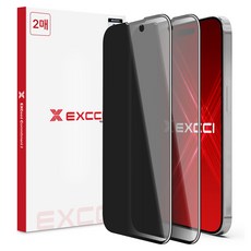 엑씨 사생활보호 9H 고경도 풀커버 프라이버시 강화유리 휴대폰 액정보호필름 2p 세트, 1세트