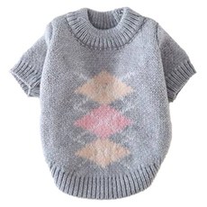 honeydog HONEYDOG 狗狗重點菱格紋針織衫 HDKN00445, S, 1個