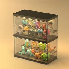 데일리네스트 프라모델 진열장 2단 블랙 상 하판, 1개