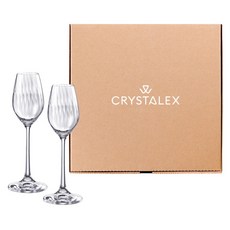 크리스탈렉스 워터폴 플리츠 리큐어 위스키잔 60ml x 2p 선물세트, 1세트