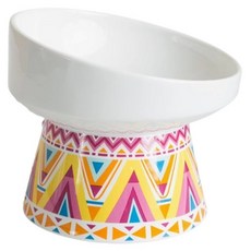 M-PETS 寵物傾斜型陶瓷餐具 M, 1個, 波西米亞粉