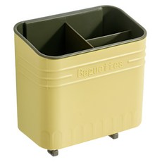 迪特 瀝水方形壁掛式餐具筒, 黃色, 1個