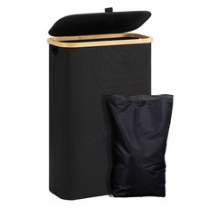 Make Mine 可折疊縫隙布質大型收納籃, 黑色