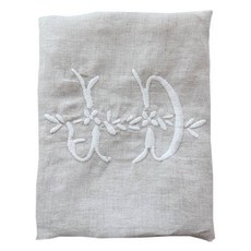 MaMaison Bistro 亞麻廚房巾 50 x 70 cm KTMJ1, 米色 + 白色(KTMJ1-BEWH), 1個