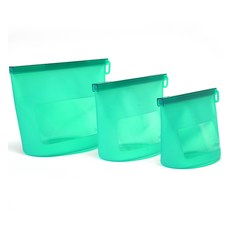 Platinum矽膠保鮮袋 S+M+L組 薄荷色, 混合, 1組