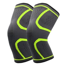 씨오브비 고탄력 스포츠 무릎 보호대 2개 세트, 그린, 1개