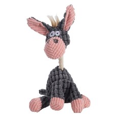 Puppy Dream 狗狗發聲拉扯遊戲驢子玩偶, 1個, 灰色