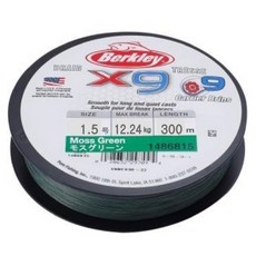 Berkley 貝克力 X9 編織釣魚線, 1個, 軍綠色