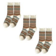 소니오 여성용 에스닉 코튼 패션 양말 3켤레 세트