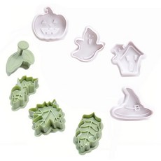 Bestom 萬聖節花瓣推式切模 8種, 1套, 綠色, 白色