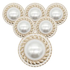 ButtonKing 太陽珍珠環氧1鈕扣 25mm, 白色G, 6個