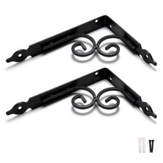 Sonjabisesang 鑄鐵燭台層架托架 2入, 黑色, 1層