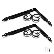 손잡이세상 주물 촛대 선반대 2p, 블랙, 1단