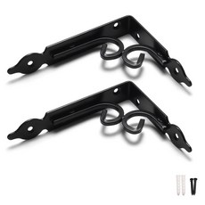 손잡이세상 주물 촛대 선반대 2p, 블랙, 1단