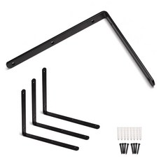 손잡이세상 튼튼 선반대 T 5mm 4p, 블랙, 4개