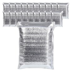 多用途黏貼型銀箔保冷袋 4cm 50入組 20*25cm, 銀, 1組