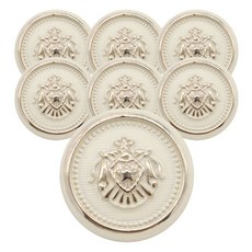 동대문단추왕 별방패 문장닦기 단추 23mm, 아이보리G, 7개