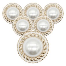 동대문단추왕 태양 진주 에폭1 단추 18mm, 화이트 G, 6개