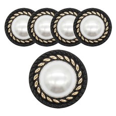 동대문단추왕 태양진주2 문장닦기 단추 15mm, 블랙G, 5개