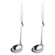 JD可放在鍋子上的不鏽鋼湯勺, 單色, 2個