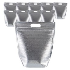 多用途優質手提式銀箔保冷袋 10入組 25 x 23 x 12 cm, 銀色, 1套