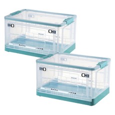 Ju and Ji 多用途折疊收納箱 雙面開門, 藍色, 41L, 2個