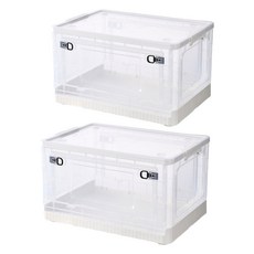 Ju and Ji 多功能折疊生活箱 雙面開門, 白色, 2個