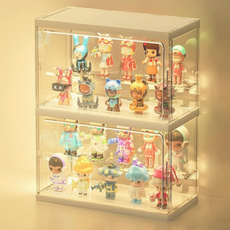 Dailynest 塑膠模型展示櫃 中型尺寸 雙層 白色 上 下板, 1個