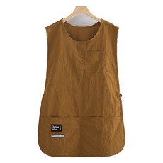 MaDaKkuMi 背心式防水多口袋長版加長型工作服, 棕色