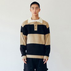 비전스트릿웨어 남녀공용 Washable Stripe Polo Knit VS2203KT01