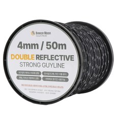 브리즈문 고강도 PE 더블반사 캠핑 스트링 롤, 블랙