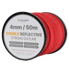 Breeze Moon 高強度PE雙反光露營繩捲, 紅色