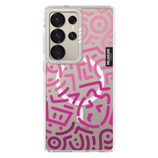 모란카노 크리스탈 맥세이프 투명 라인아트 디자인 휴대폰 케이스