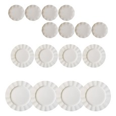 러블리 아이보리 플라스틱접시 16p 세트, 1세트