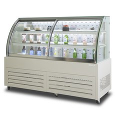 BELLE 프리미엄 쇼케이스 라운드 앞문형 화이트 395L 방문설치, JRF-1500W