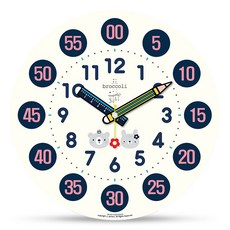 broccoli 王子與公主靜音壁鐘 BC-K012, 多色