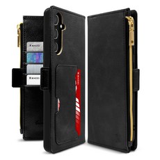 EXCCI 愛麗絲 拉鍊式 卡片收納 錢包 皮革 日記本 手機殼