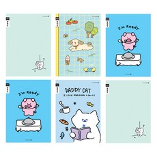 morning glory 填充筆記本小學3-6通知簿 窄格 4種+隨機出貨 2入組 A, 1組, 角落貓,汪汪日,準備飯菜,貓爸爸