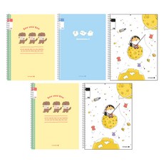 모닝글로리 채움노트 초등 스프링 노트 3-6 무제 25줄 3종 + 랜덤발송 2p 세트 A2, 유령, 강아지삼형제, 댕댕이우주, 1세트